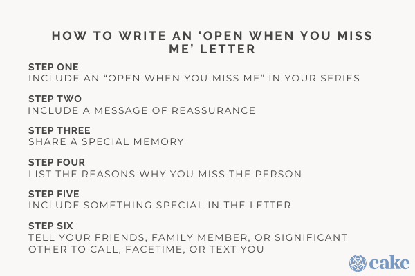 Steps on how to write "open if you miss me" letters